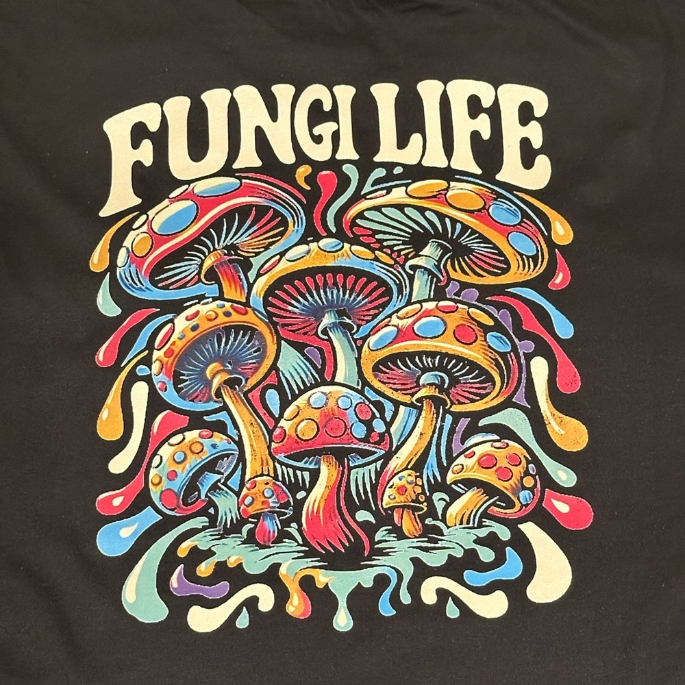 Fungi Life vintage tee. Original design created in-house.